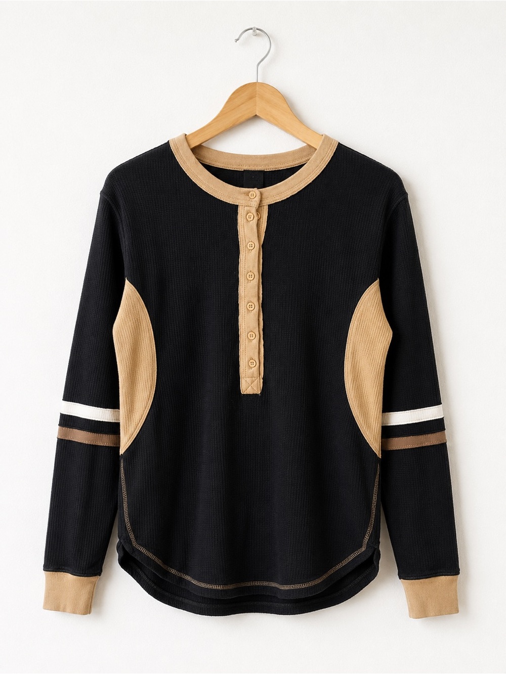 BDG Urban Outfitters Basil Henley Long Sleeve Tee